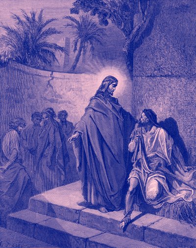 Gesù guarisce un uomo paralitico - Bibbia da Gustave Dore