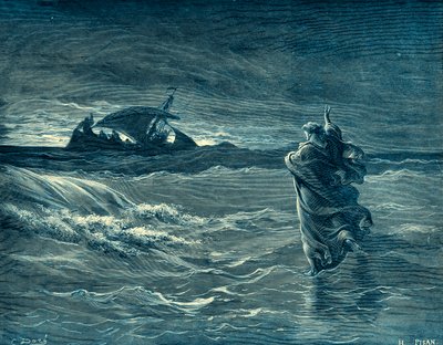 Gesù cammina sul mare - Bibbia da Gustave Dore