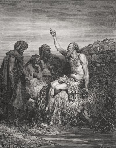 Giobbe e i suoi amici, Giobbe 6:1-4, illustrazione da 