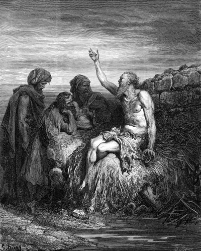 Giobbe e i suoi amici, incisione di Doré da Gustave Dore