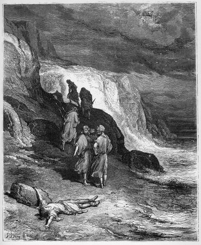 Giove e il passeggero - da "Favole" di Jean de La Fontaine da Gustave Dore