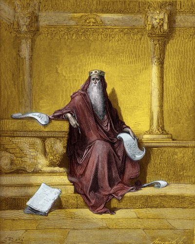 Re Salomone, incisione - Bibbia da Gustave Dore