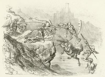 Cavalleria errante nel XII secolo (incisione) da Gustave Dore