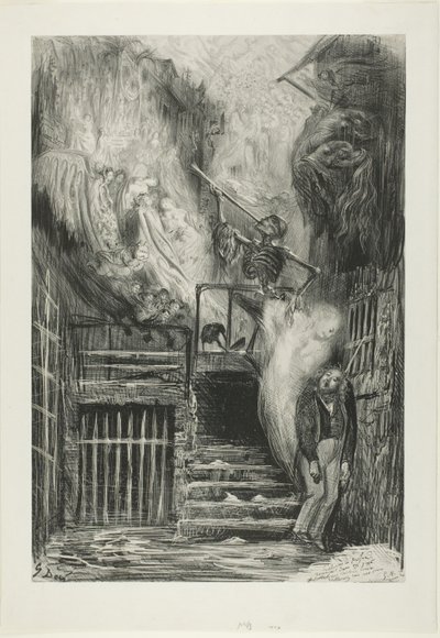 La Rue de la Vieille Lanterne: Il suicidio di Gérard de Nerval da Gustave Dore