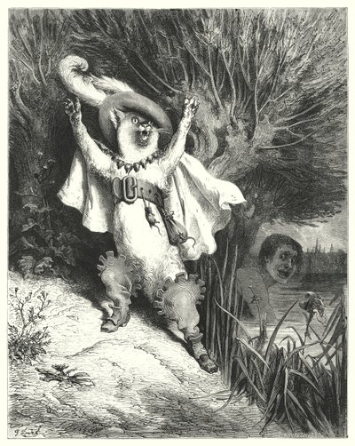 Il gatto con gli stivali (incisione) da Gustave Dore