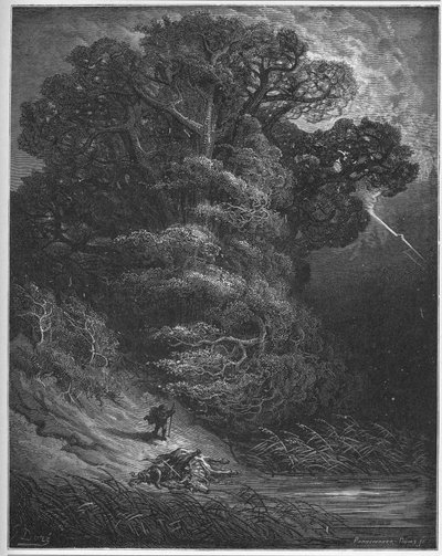 La quercia e la canna - da "Favole" di Jean de La Fontaine da Gustave Dore