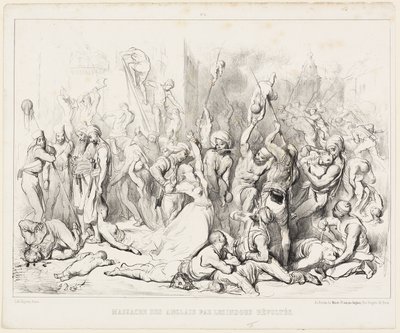 Massacro degli inglesi da parte degli indù ribelli da Gustave Dore
