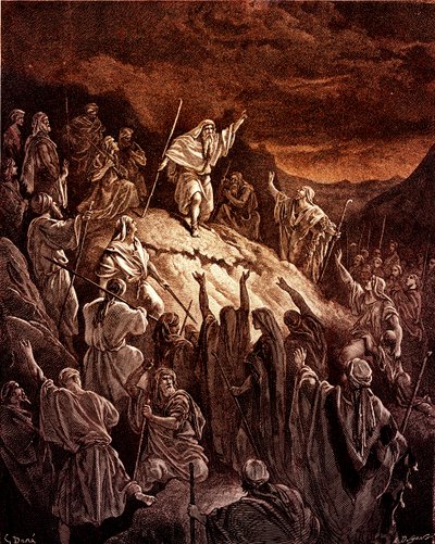 Mattatia che fa appello ai rifugiati ebrei - Bibbia da Gustave Dore