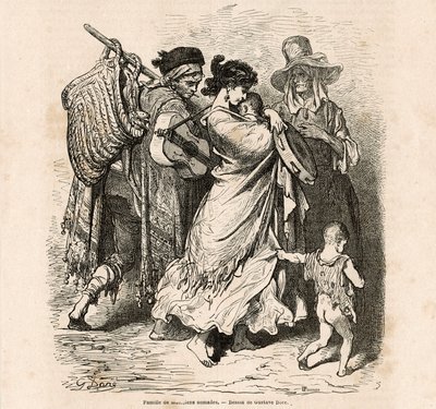 Famiglia nomade di musicisti da Gustave Dore