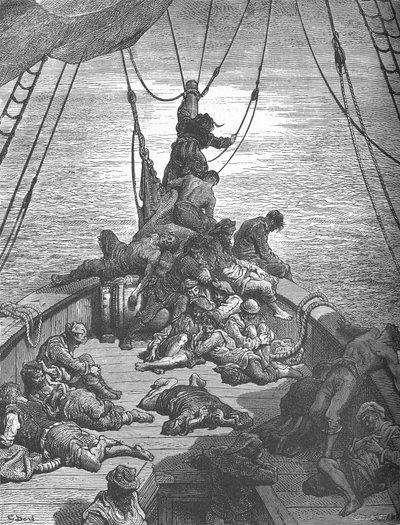 Una delle illustrazioni di Gustave Doré per The Ancient Mariner, c1870s da Gustave Dore