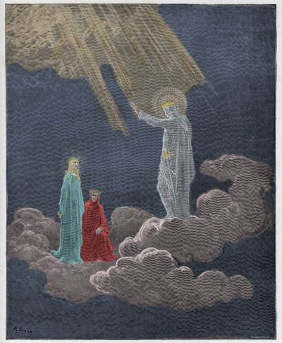 Paradiso, Canto 8: Carlo Martello si rivolge a Dante e Beatrice, illustrazione da "La Divina Commedia" di Dante Alighieri, 1885 da Gustave Dore