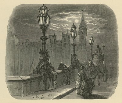 Persone e carrozze sul ponte di Westminster da Gustave Dore