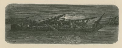 Persone sul ponte di una barca sul Tamigi da Gustave Dore