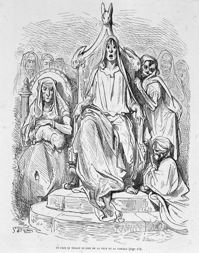 Personificazione della Paura e della sua famiglia di Doré da Gustave Dore