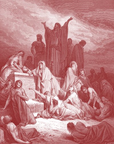 Peste di Gerusalemme, incisione di Doré - Bibbia da Gustave Dore