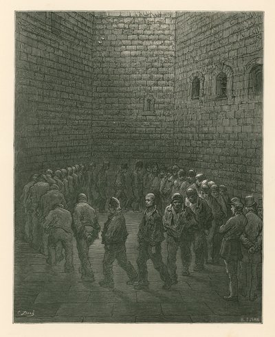 Prigionieri nel cortile di esercizio della prigione di Newgate da Gustave Dore