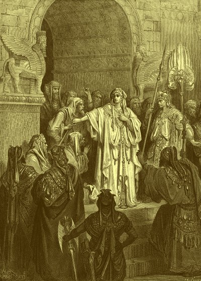 Regina Vashti, incisione di Doré - Bibbia da Gustave Dore