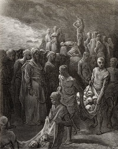 Riccardo I (1157-99) Cuor di Leone massacra i prigionieri in rappresaglia, illustrazione da 