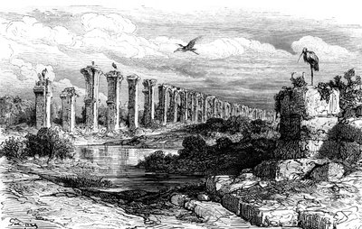 Acquedotto romano, Merida, Spagna, XIX secolo da Gustave Dore
