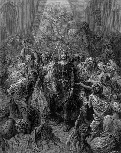 San Luigi preso prigioniero a Mansoura, durante la 7ª crociata nel 1250 - incisione di Gustave Doré da Gustave Dore