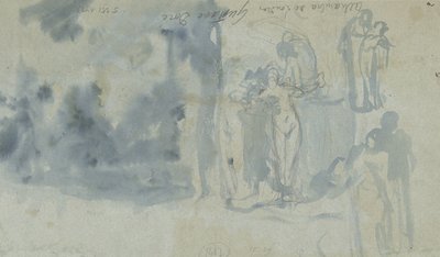 Schizzi di persone, tra cui un nudo femminile da Gustave Dore