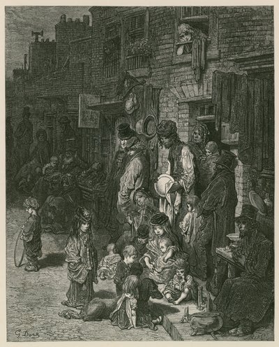 Baraccopoli a Londra (incisione) da Gustave Dore