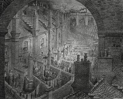 Baraccopoli di Londra, incisione di Gustave Doré (1832-1883) da Gustave Dore