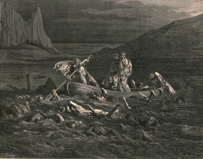 Appena entrambi imbarcati, tagliando le onde, c1890 da Gustave Dore