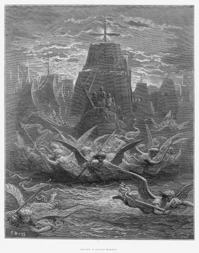 San Luigi (1214-70) lascia Aigues-Mortes, illustrazione da 