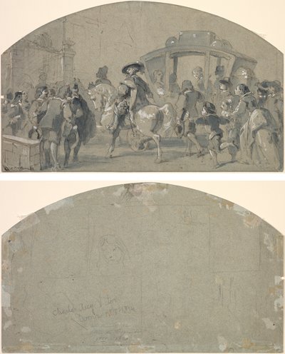 Scena di strada (recto); Schizzi (verso) da Gustave Dore