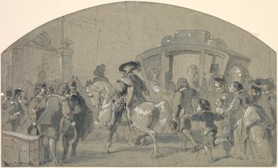 Scena di strada recto, schizzi verso, c. 1848-49 da Gustave Dore