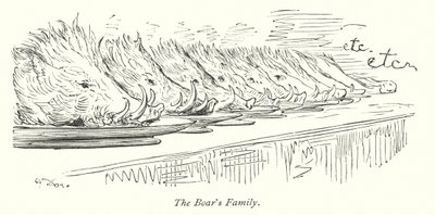La famiglia del cinghiale (incisione) da Gustave Dore