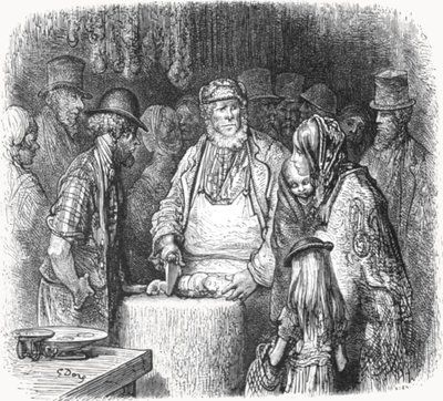 Il macellaio - Newport Market Alley da Gustave Dore