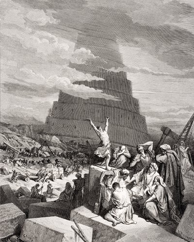 La confusione delle lingue, Genesi 11:7-9, illustrazione da 