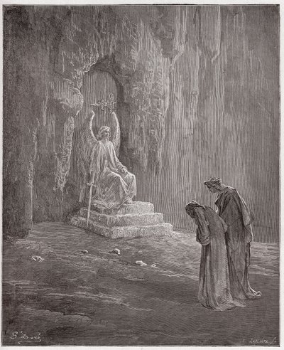 La Divina Commedia, Purgatorio, Canto 9: Dante e Virgilio ai portali del Purgatorio - di Dante Alighieri (1265-1321) - Illustrazione di Gustave Doré (1832-1883) da Gustave Dore