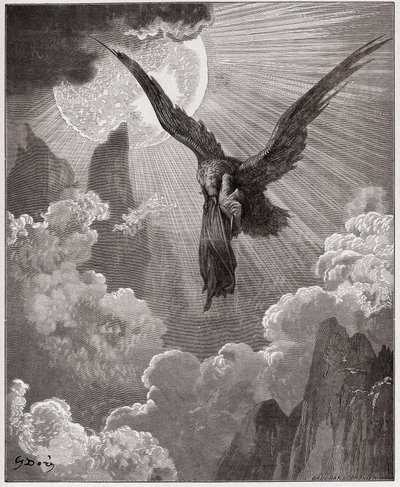 La Divina Commedia, Purgatorio, Canto 9: Dante, in un sogno, è portato via da un