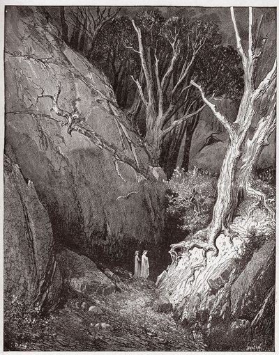 La Divina Commedia, Inferno, Canto 1: Virgilio e Dante iniziano il loro viaggio - di Dante Alighieri (1265-1321) - Illustrazione di Gustave Doré (1832-1883) da Gustave Dore