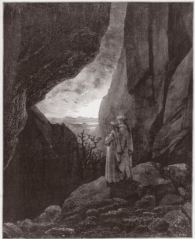 La Divina Commedia, Inferno, Canto 34: Virgilio e Dante ascendono al mondo superiore - di Dante Alighieri (1265-1321) - Illustrazione di Gustave Doré (1832-1883) da Gustave Dore