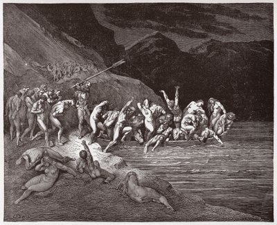 La Divina Commedia, Inferno, Canto 3: Le anime dannate che si imbarcano per attraversare l