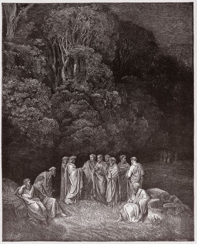 La Divina Commedia, Inferno, Canto 4: Omero, i poeti e gli eroi nel Limbo - di Dante Alighieri (1265-1321) - Illustrazione di Gustave Doré (1832-1883) da Gustave Dore