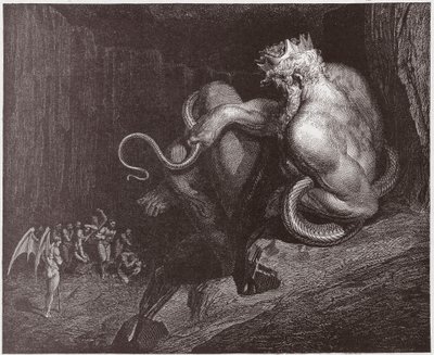 La Divina Commedia, Inferno, Canto 5: Minosse giudica le trasgressioni e spedisce le anime - di Dante Alighieri (1265-1321) - Illustrazione di Gustave Doré (1832-1883) da Gustave Dore