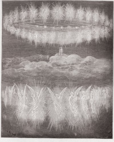 La Divina Commedia, Paradiso, Canto 12: Gli anelli delle anime glorificate nel sole - di Dante Alighieri (1265-1321) - Illustrazione di Gustave Doré (1832-1883) da Gustave Dore