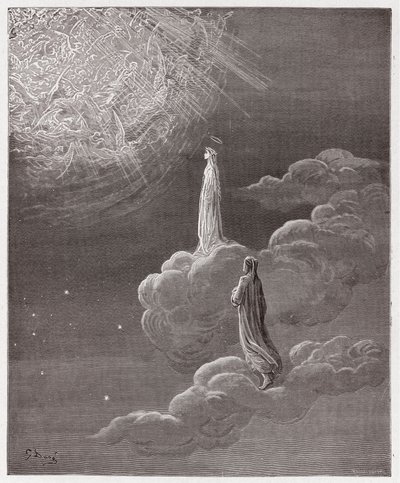 La Divina Commedia, Paradiso, Canto 14: Dante e Beatrice traslati nella sfera di Marte - di Dante Alighieri (1265-1321) - Illustrazione di Gustave Doré (1832-1883) da Gustave Dore