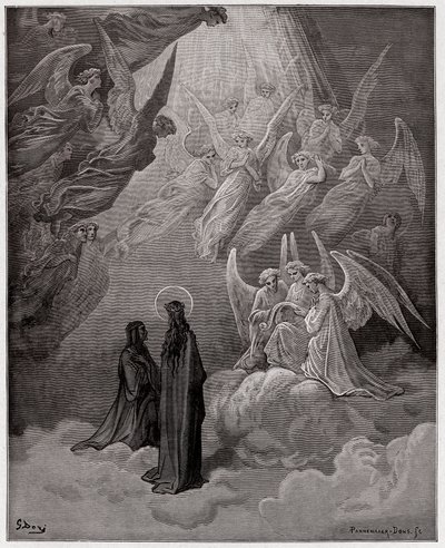 La Divina Commedia, Paradiso, Canto 20: Le anime luminose cantano - di Dante Alighieri (1265-1321) - Illustrazione di Gustave Doré (1832-1883) da Gustave Dore