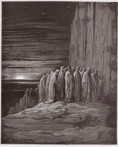 La Divina Commedia, Purgatorio, Canto 18: La moltitudine degli accidiosi - di Dante Alighieri (1265-1321) - Illustrazione di Gustave Doré (1832-1883) da Gustave Dore