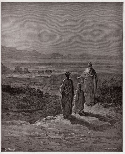La Divina Commedia, Purgatorio, Canto 1: Dante si inginocchia davanti a Stazio - di Dante Alighieri (1265-1321) - Illustrazione di Gustave Doré (1832-1883). da Gustave Dore