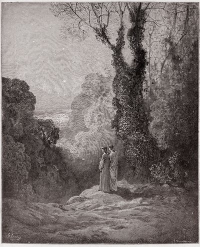 La Divina Commedia, Purgatorio, Canto 1: I poeti contemplano la bellezza di Venere nel cielo del mattino - di Dante Alighieri (1265-1321) - Illustrazione di Gustave Doré (1832-1883) da Gustave Dore