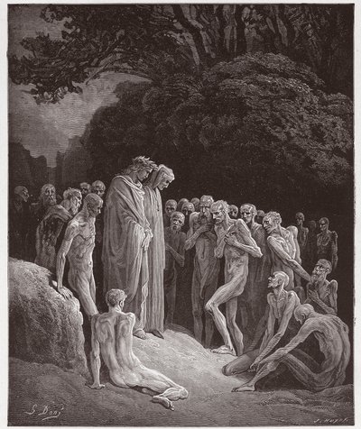 La Divina Commedia, Purgatorio, Canto 23: Le anime dei golosi - di Dante Alighieri (1265-1321) - Illustrazione di Gustave Doré (1832-1883) da Gustave Dore