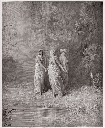 La Divina Commedia, Purgatorio, Canto 29: Carità, Speranza e Fede - di Dante Alighieri (1265-1321) - Illustrazione di Gustave Doré (1832-1883) da Gustave Dore