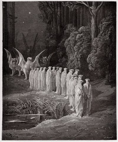 La Divina Commedia, Purgatorio, Canto 29: I 24 anziani nella processione apocalittica - di Dante Alighieri (1265-1321) - Illustrazione di Gustave Doré (1832-1883) da Gustave Dore